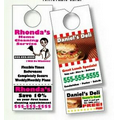 Door Knob Hanger, Spot-White Tag Stock w/ Tear-off Card (3 1/8" x 8 1/8")